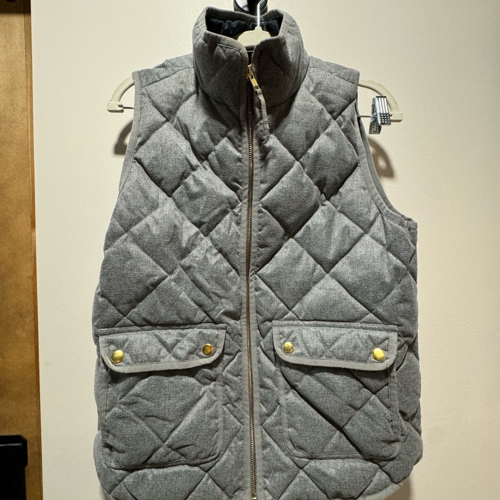 J. Crew Gray Quilted Vest